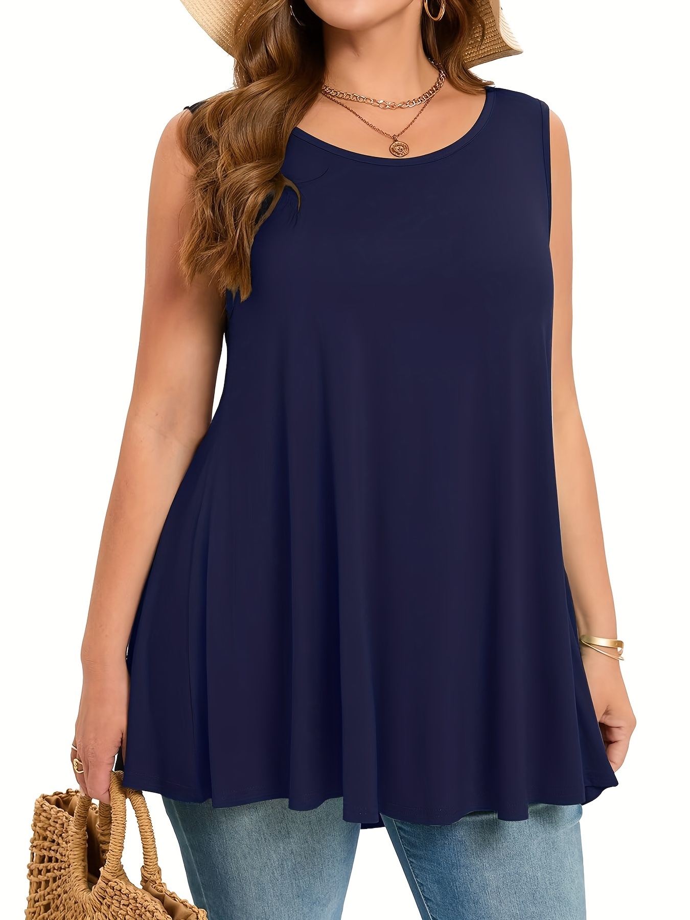 Summer Clothing Clearance - Camiseta sin mangas lisa y sencilla