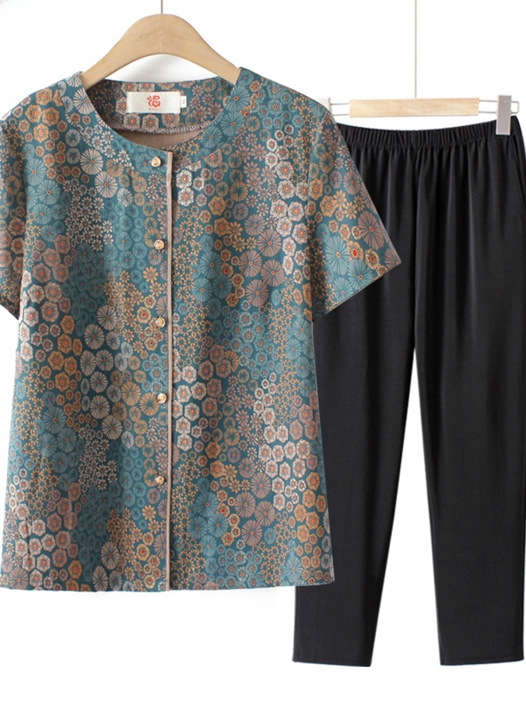 Summer Clothing Over 60 - Conjunto de Dos Piezas de Manga