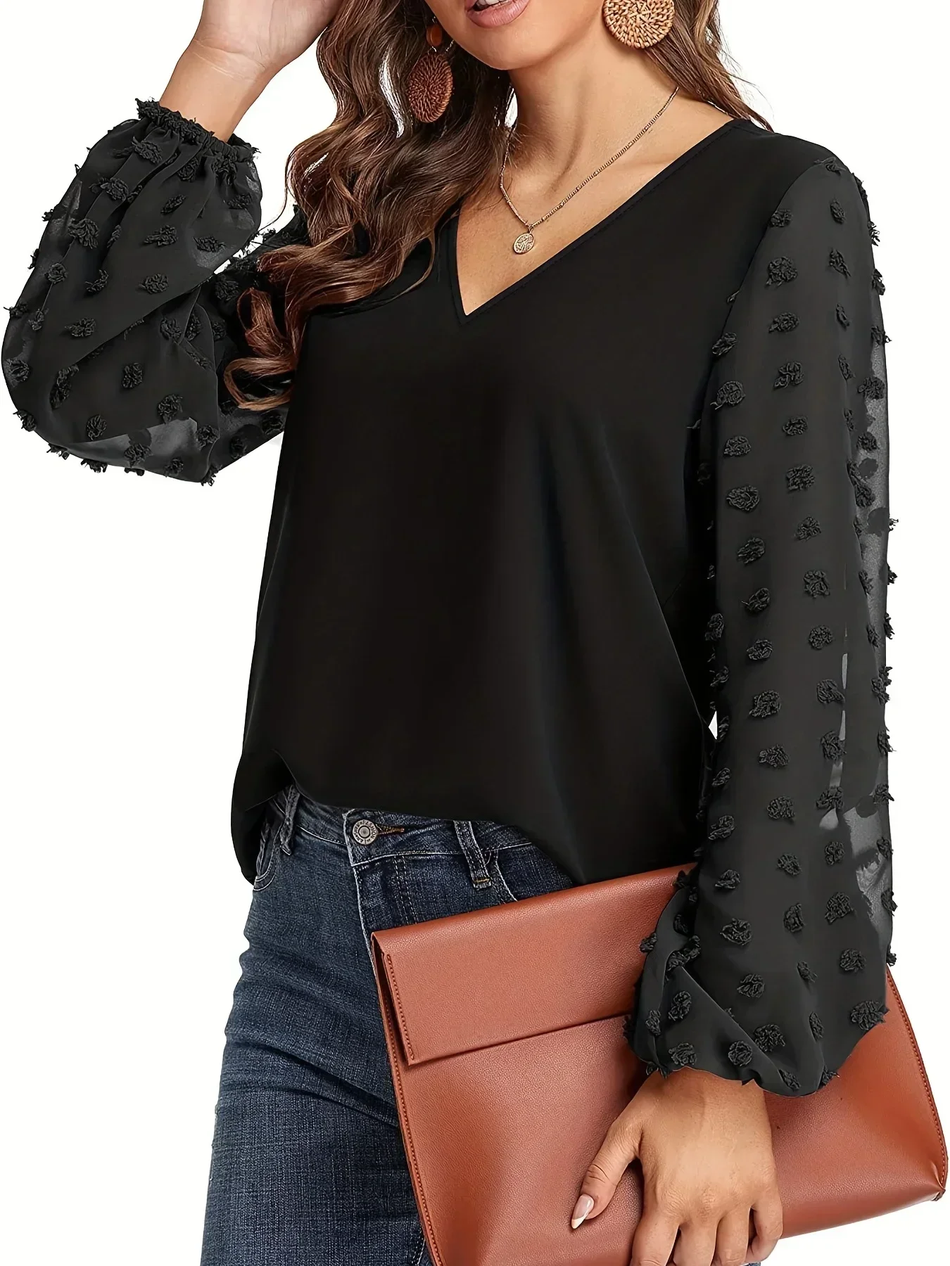 Summer Clothing Clearance - Camisa de manga de punto suizo