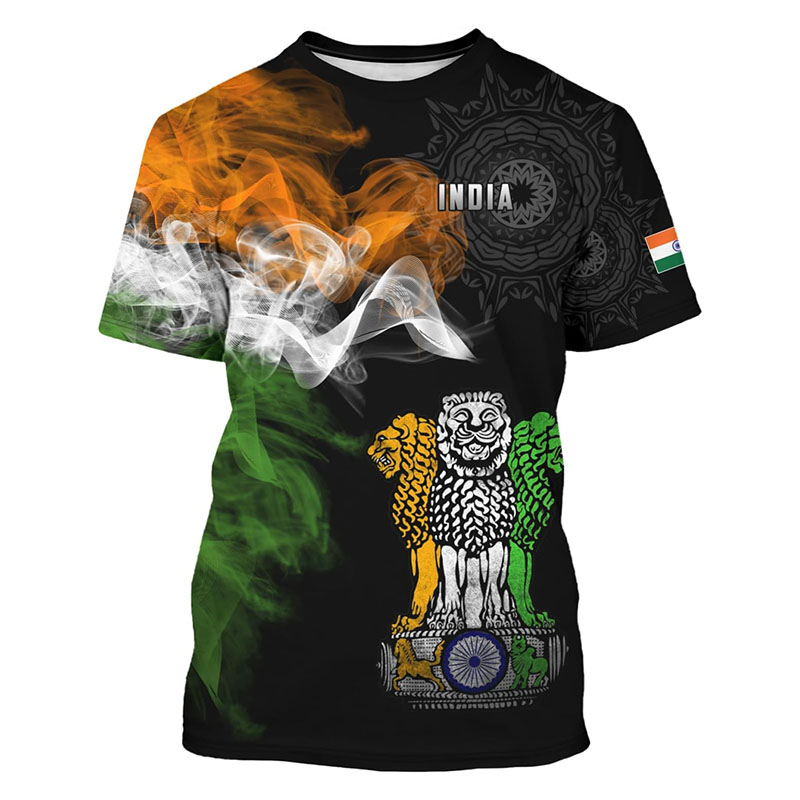 Summer Clothing India - Camiseta con estampado de bandera de