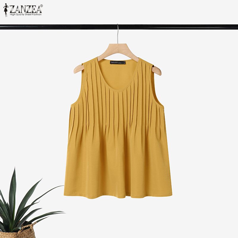ZANZEA-Top sin mangas con vola - Summer Clothing Holiday reseña y precio