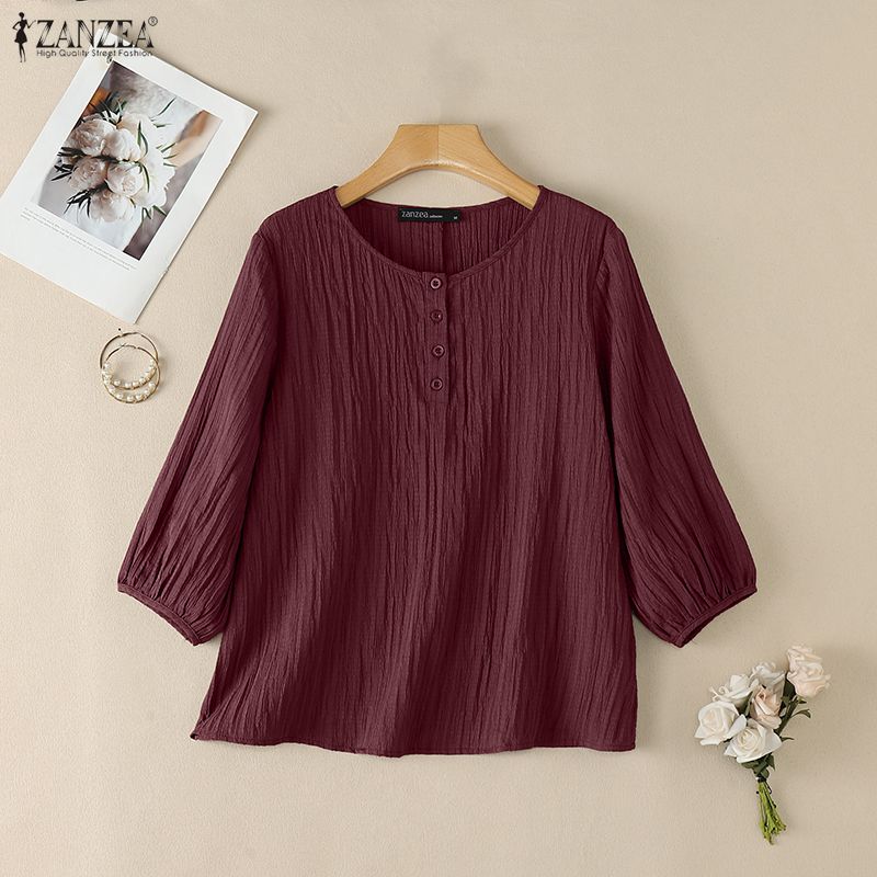 ZANZEA Blusas de textura arrug - Summer De Clothing reseña y precio